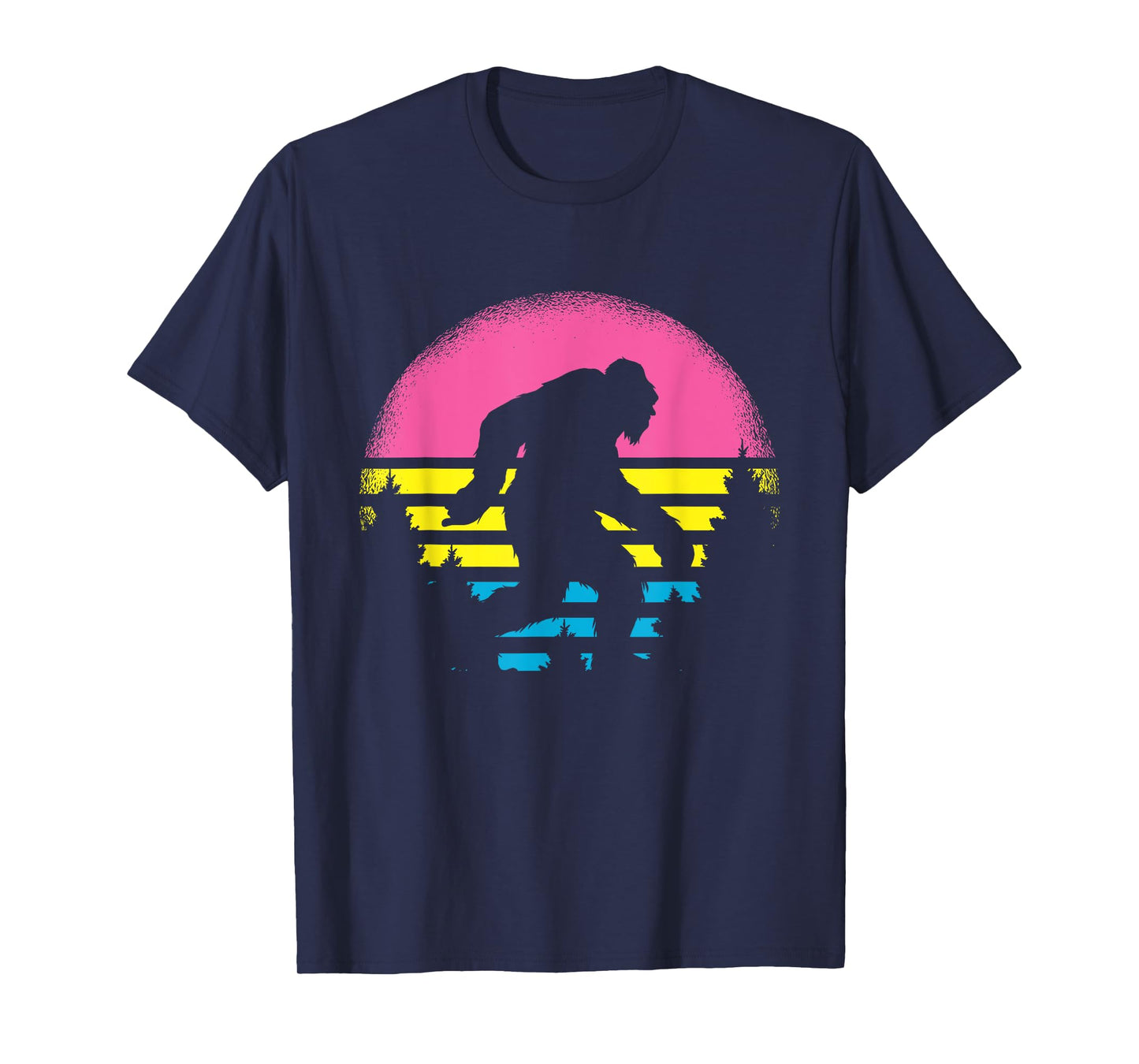 Bigfoot LGBT-Q Retro Sasquatch Pan-sexual Pride Flag Ally T-Shirt