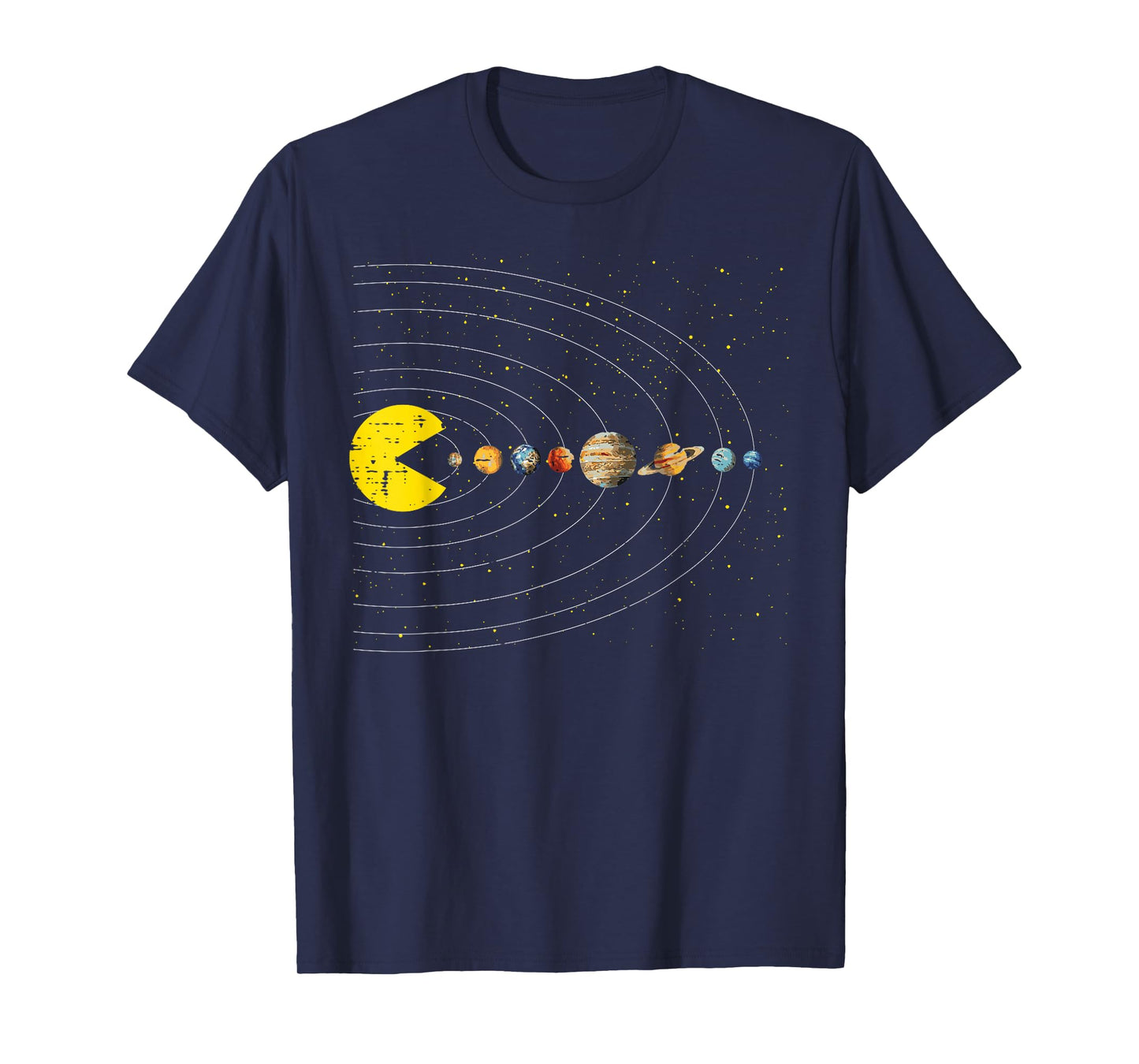 Retro Game Eating Planets Space Galaxy Gaming Boys Kids Men T-Shirt
