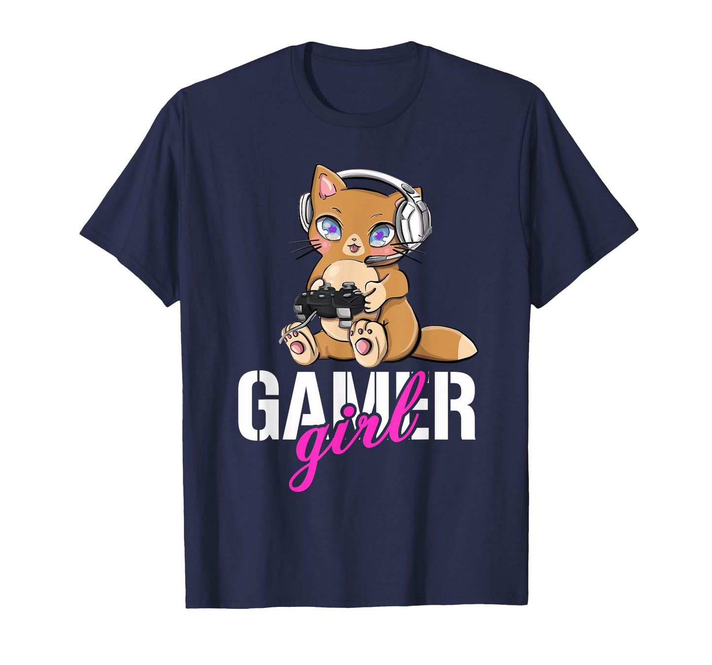 Gamer Cat Girl Gaming Cute Gamer Cats Cats And Gaming T-Shirt