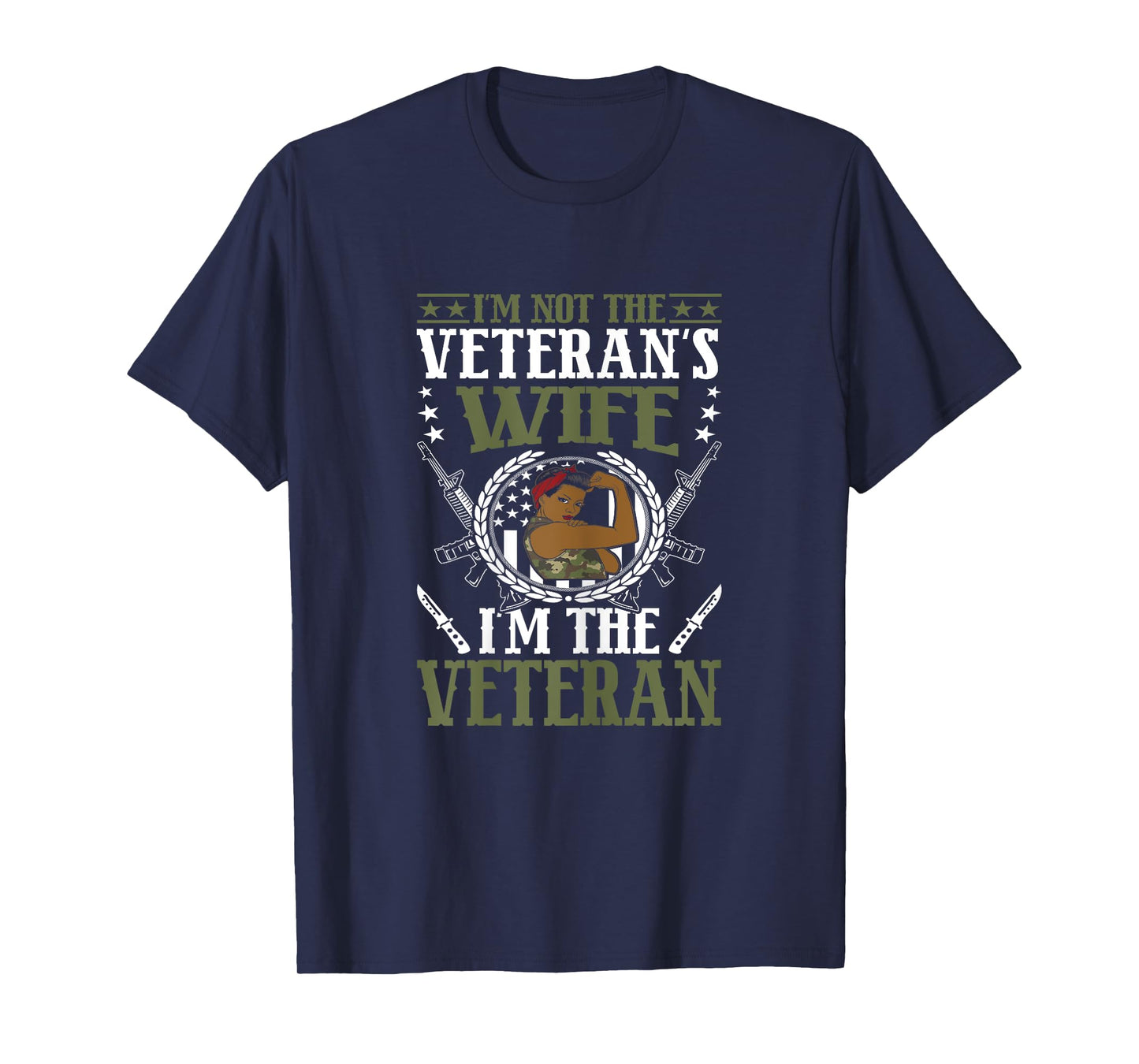 African American Army Veteran Female Afro Melanin Girl T-Shirt