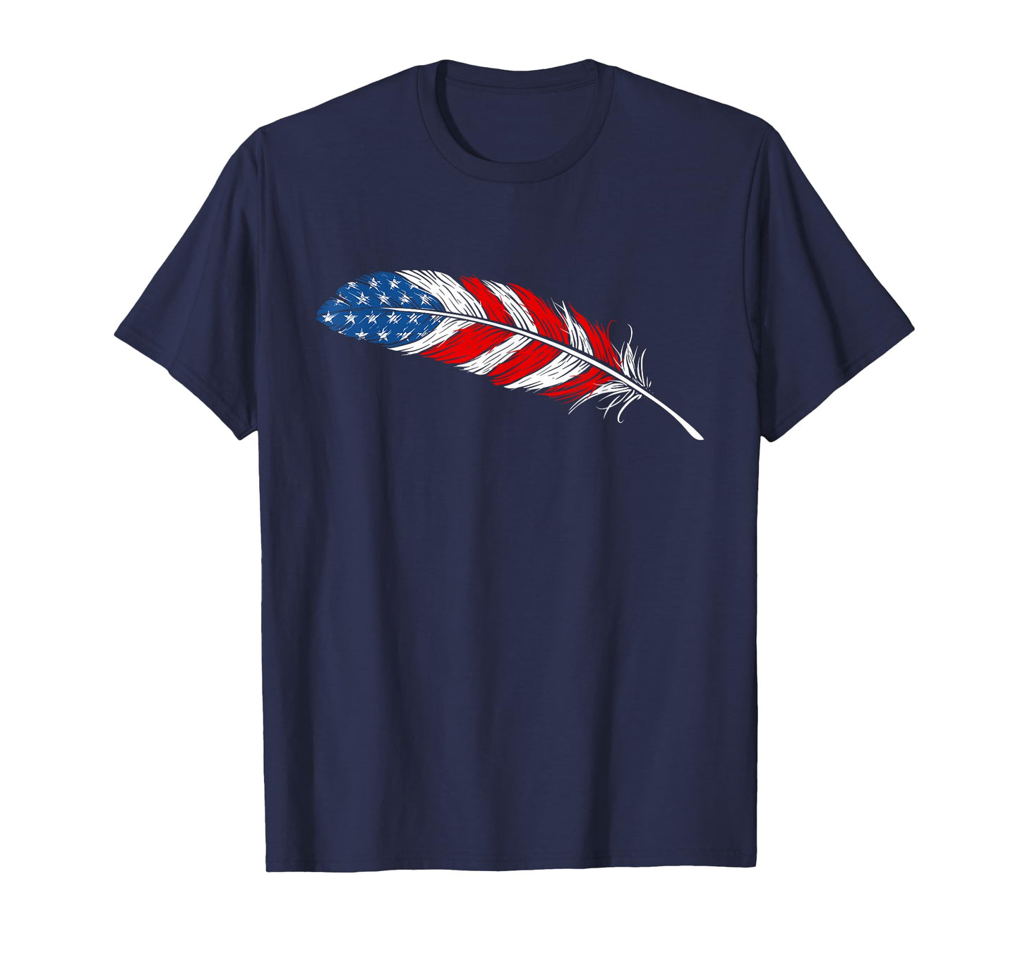 Native American Feather Flag - Indian Pride Veteran July 4th T-Shirt