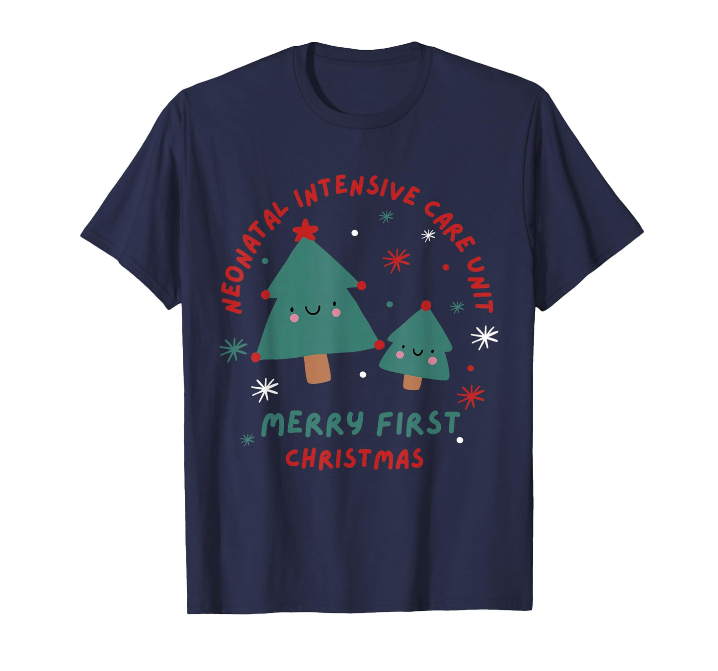 Cute Funny NICU Merry First Christmas Nurse Crew Squad Xmas T-Shirt