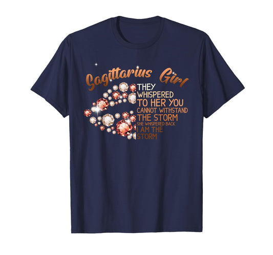 Sagittarius Girl Black Lips Melanin Queen Birthday Women T-Shirt
