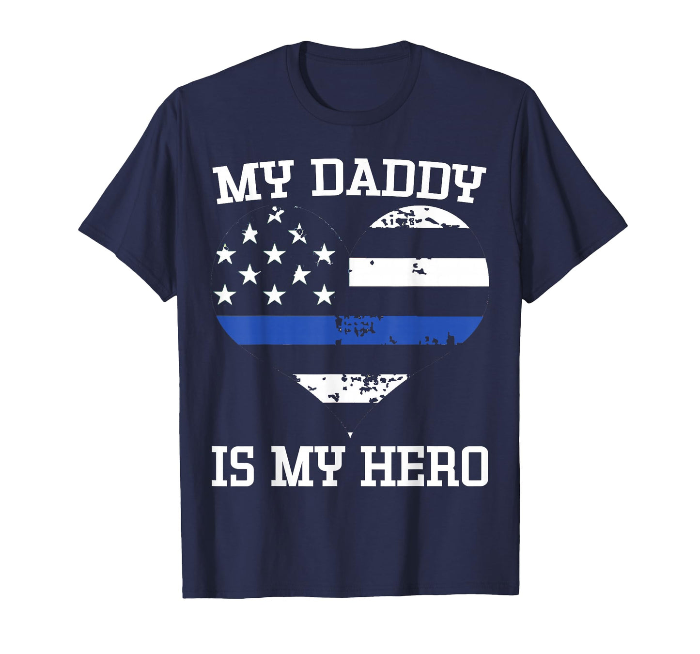 Thin Blue Line Heart Flag Police Officer Support Shirt T-Shirt