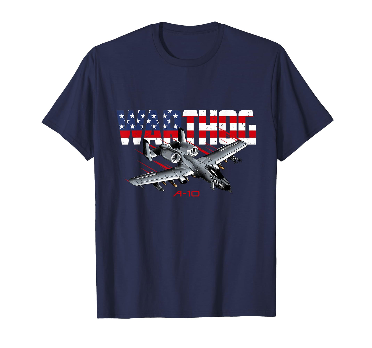 Military Airplane A-10 Warthog American Flag T-Shirt