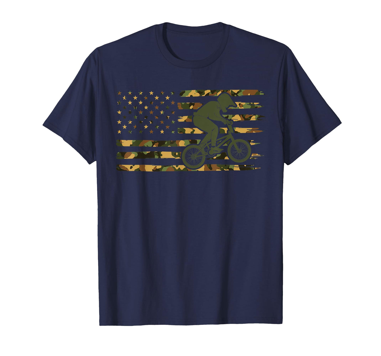 Camo BMX American Flag - American Flag BMX T-Shirt