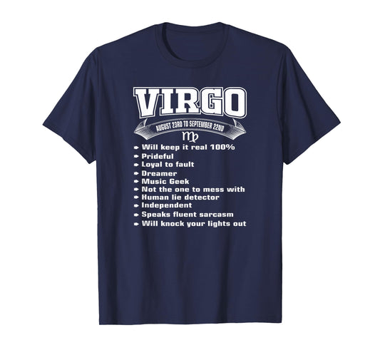 Funny Virgo Facts Zodiac Sign - Horoscope T-Shirt