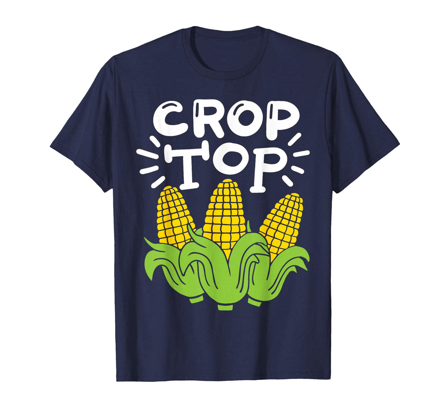 Corn Farm Farmer Co. Women's Black Cartoon Crop Top T-Shirt