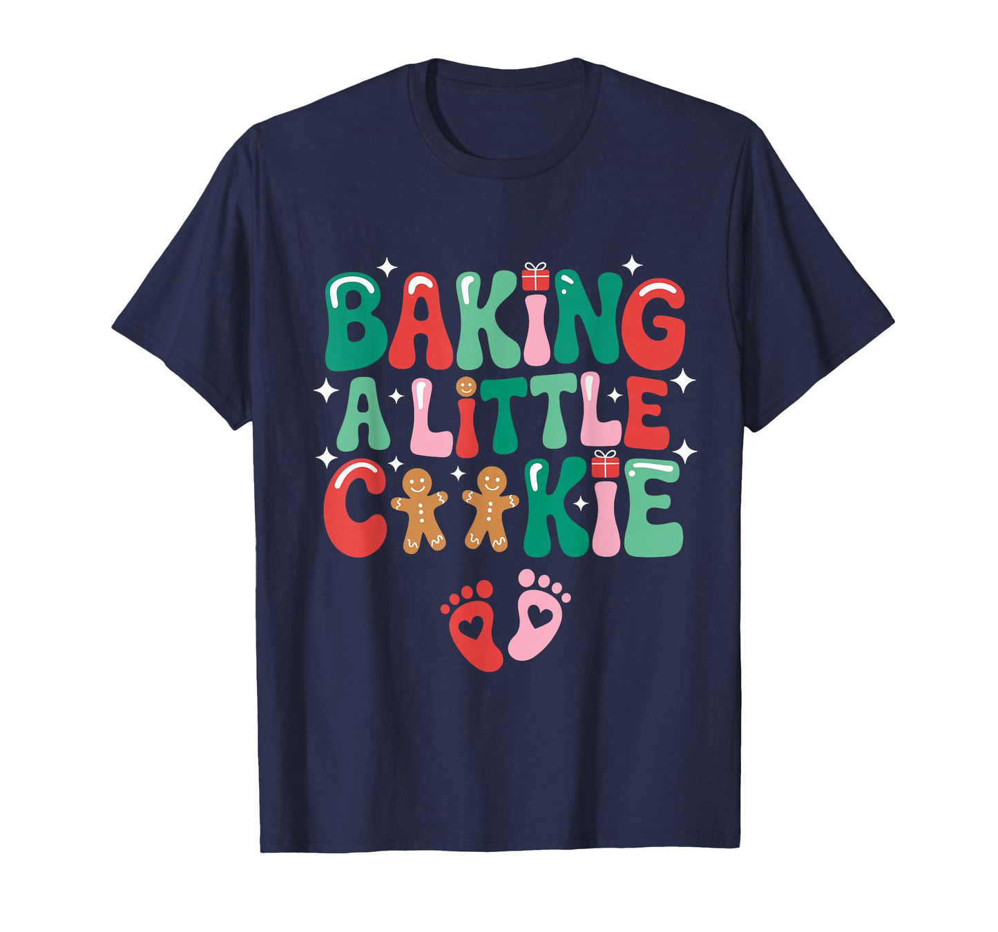 Baking A Little Cookie Baby Christmas Pregnancy Announcement T-Shirt
