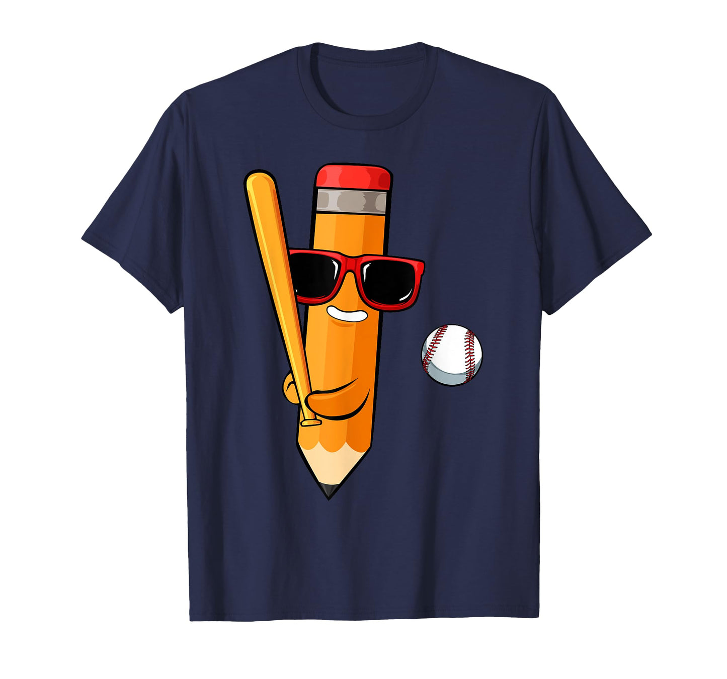 Baseball Player Pencil Back To School Cute Sport Students T-Shirt