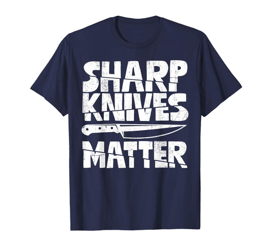 Chef Sharp Knives Matter Funny Cook Culinary Vintage T-Shirt