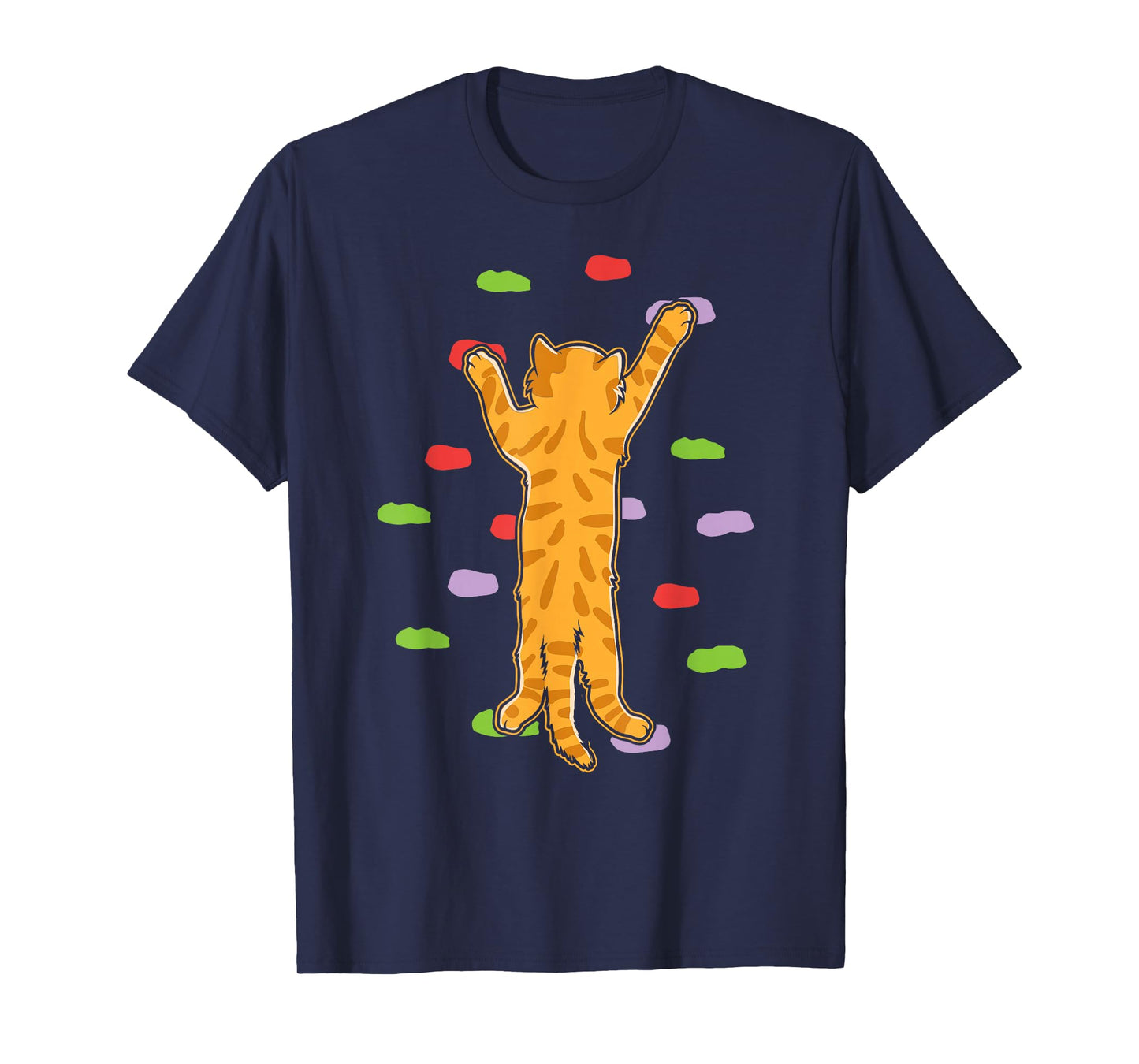 Funny Cute Bouldering Rock Climbing Cat T-Shirt