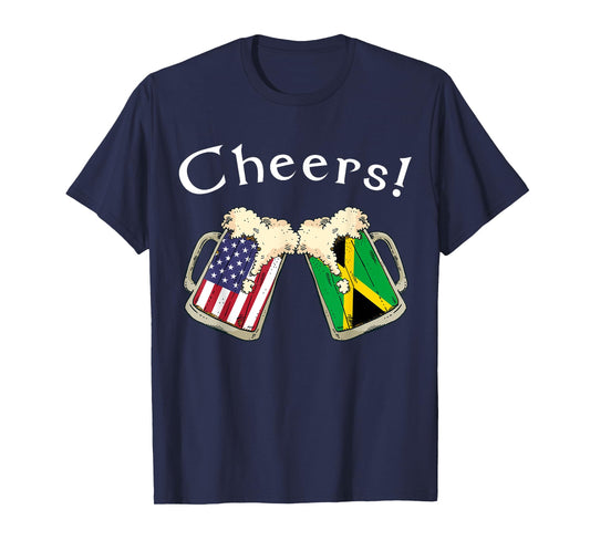 American Jamaican Patriot US Flag Beer Drinks Jamaica Grown T-Shirt