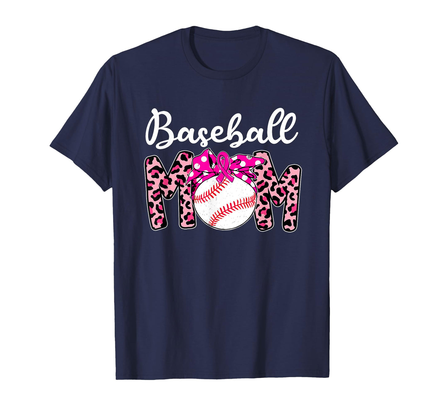 Baseball Mom Pink Ribbon Breast Cancer Awareness Fighters T-Shirt
