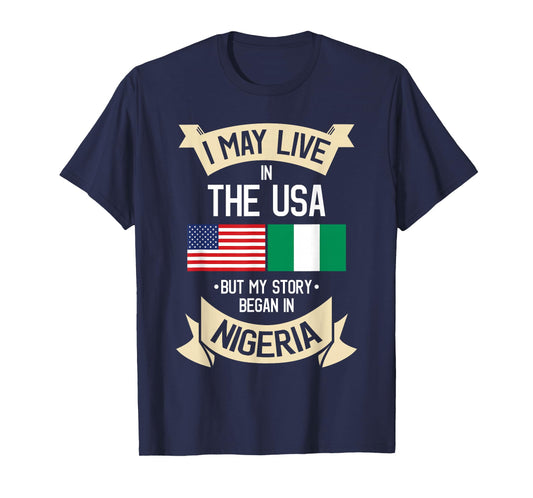 Nigeria American Flag USA Nigerian Roots Gifts T-Shirt