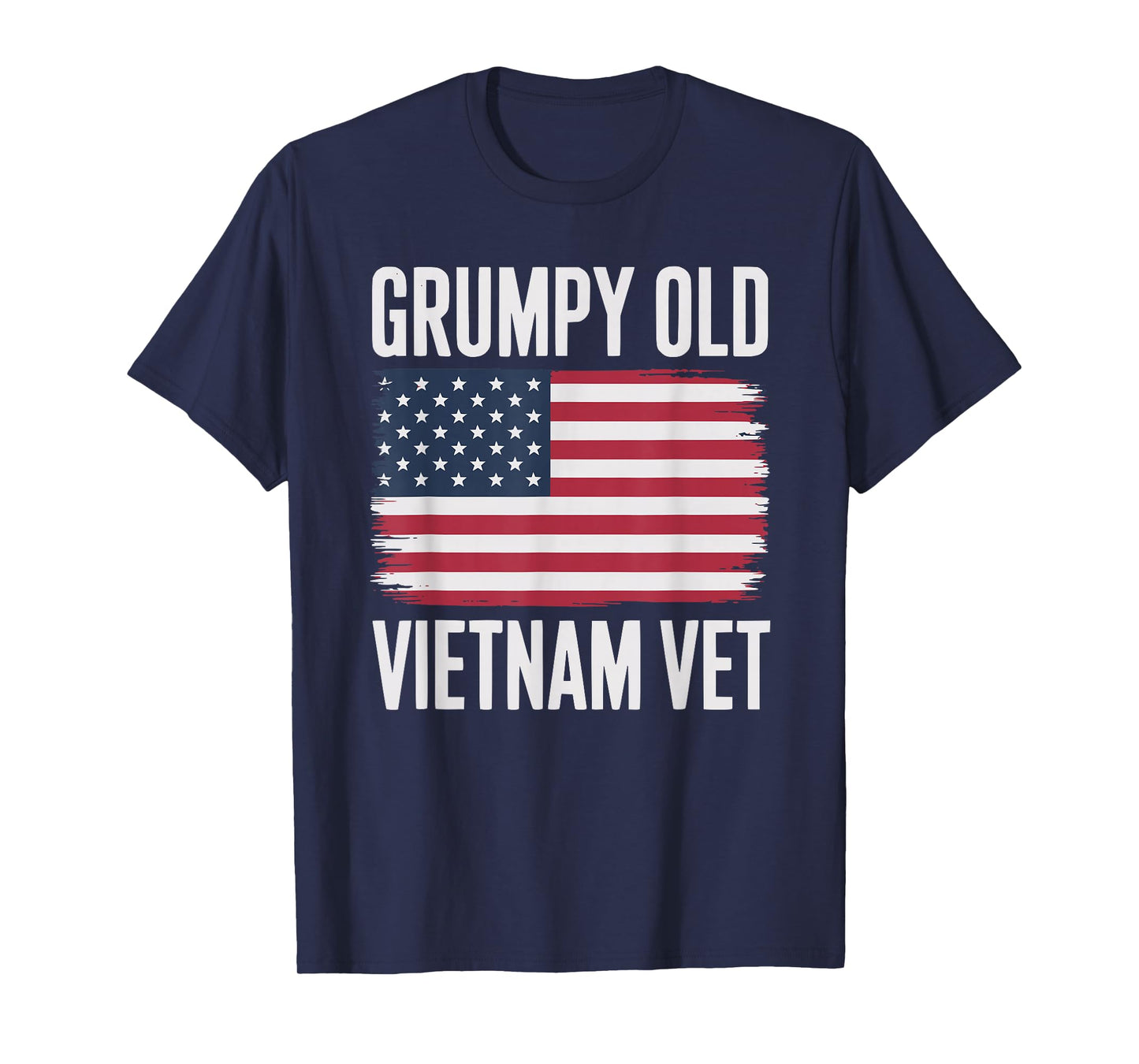 Funny Grumpy Old Vet American Flag Vietnam Veteran T-Shirt