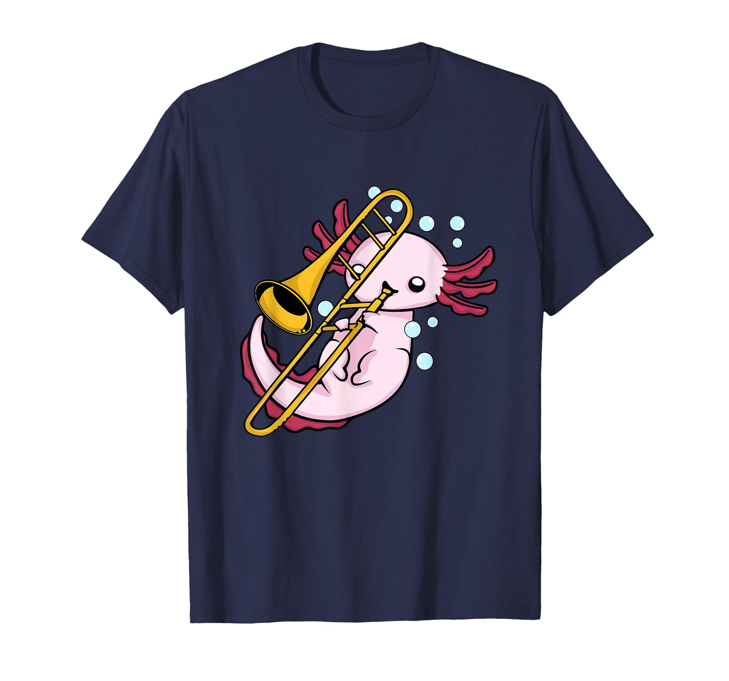 Axolotl Playing Trombone Kids Marching Band Trombone T-Shirt
