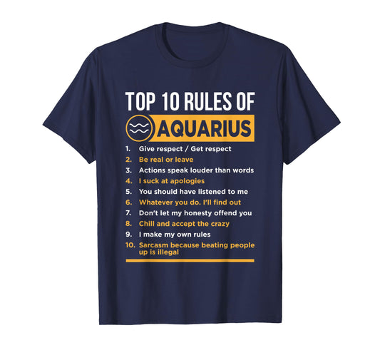 Aquarius Traits Facts Horoscope Zodiac Astrological Sign T-Shirt