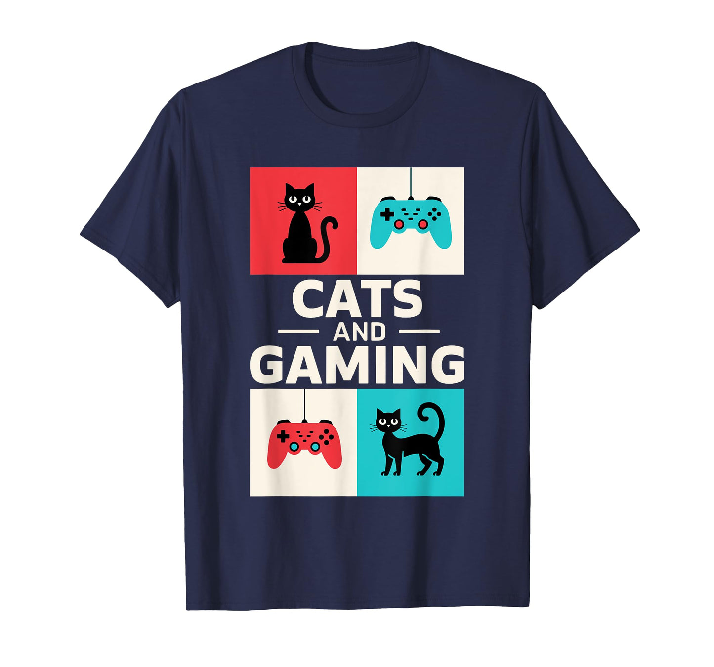Cats And Gaming Shirt Men Women Kids Video Gamer Cat Lover T-Shirt