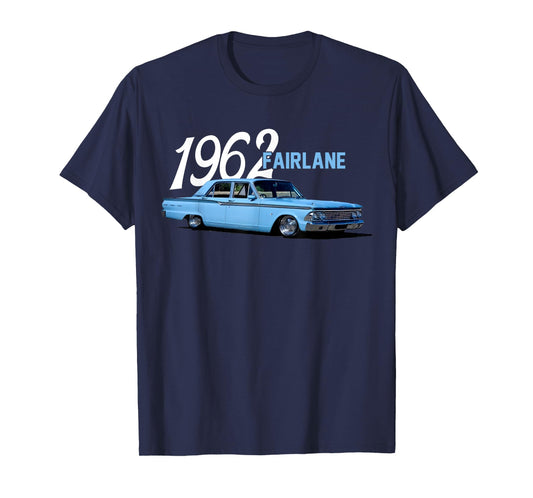 1962 62 Fairlane Classic Vintage Old Car USA Flag T-Shirt