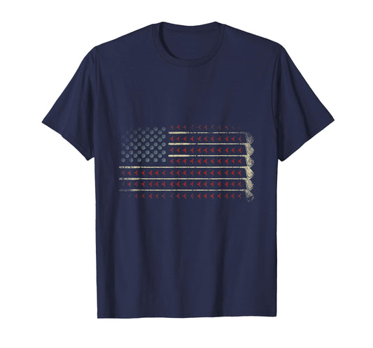 US Flag Patriotic America Golfing Golf T-Shirt