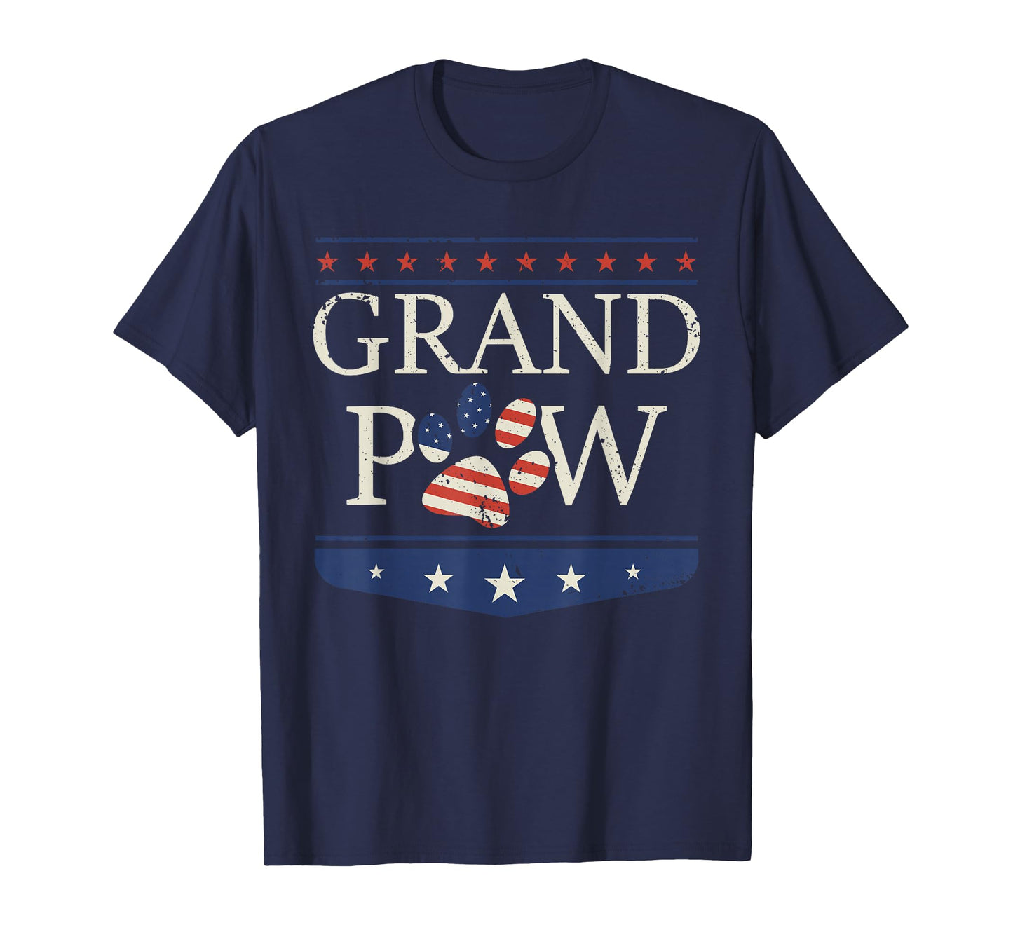 Grandpaw - Dog Grandpa Father's Day Grandkids Patriotic T-Shirt