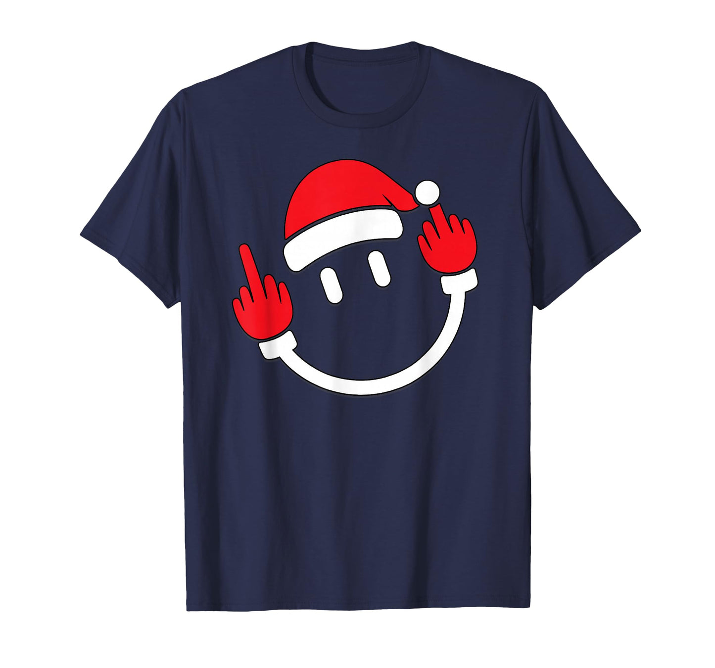 Santa Middle Finger Flip Off | Christmas Profanity Xmas T-Shirt