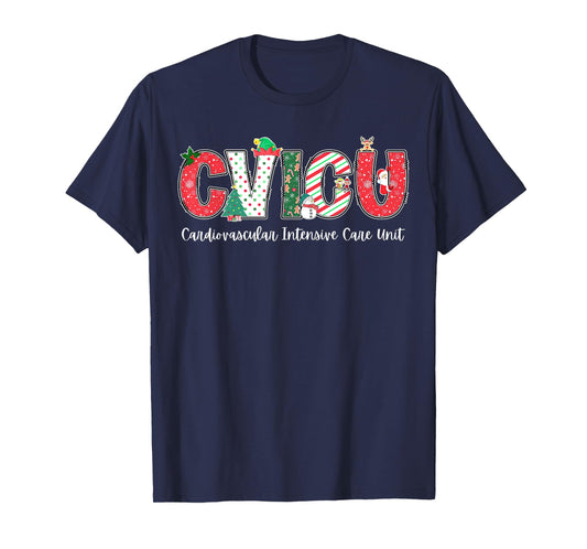 CVICU Cardiovascular Intensive Care Unit Nurse Christmas T-Shirt