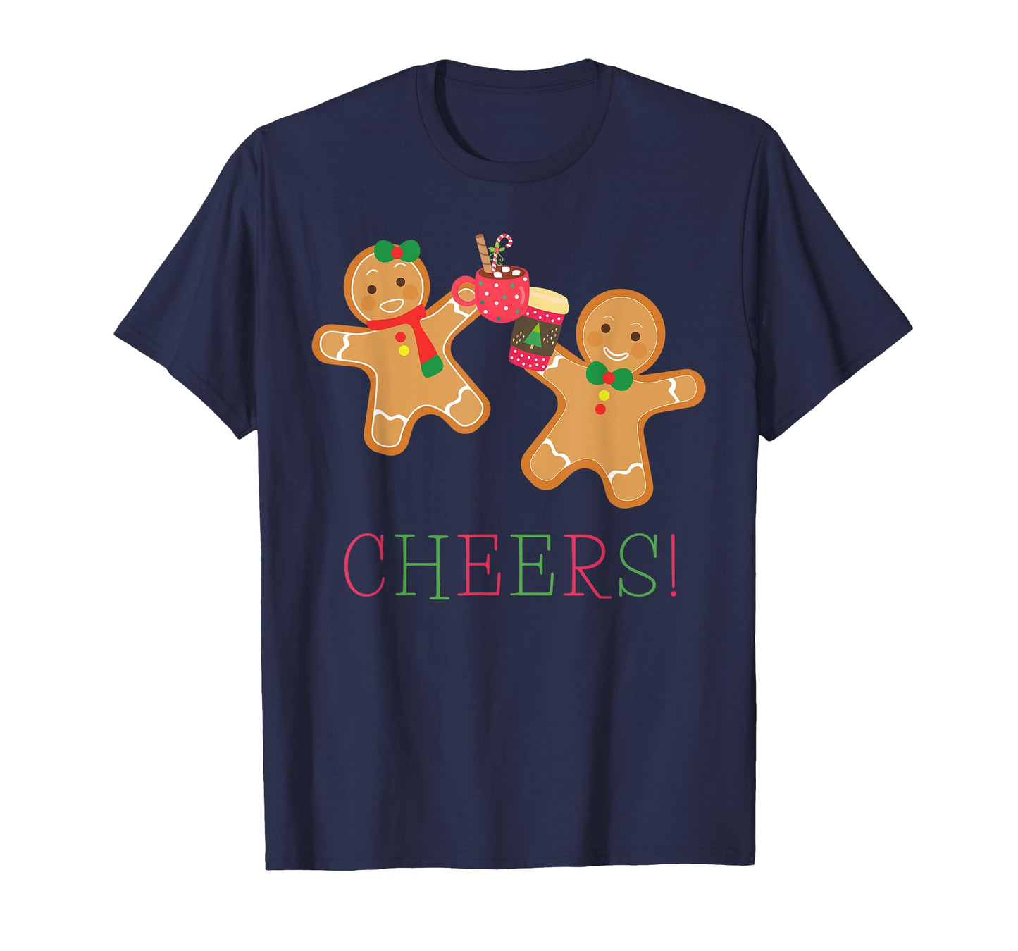 Cheers Gingerbread Man and Woman Hot Chocolate Coffee T-Shirt