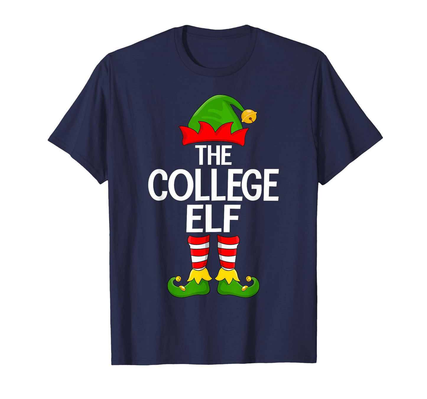 College Elf Xmas Matching Family Elf Squad Christmas T-Shirt