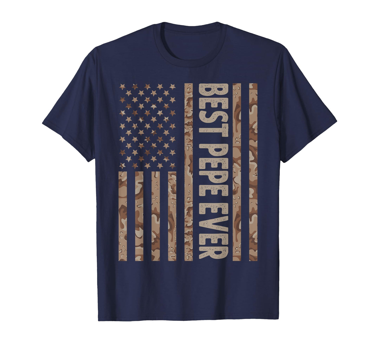 Best Pepe Ever US American Flag Funny Grandpa Father's Day T-Shirt for Men