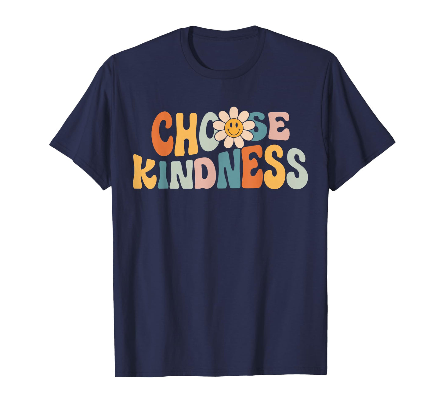 Choose Kindness - Retro Groovy Daisy Be Kind Inspirational T-Shirt