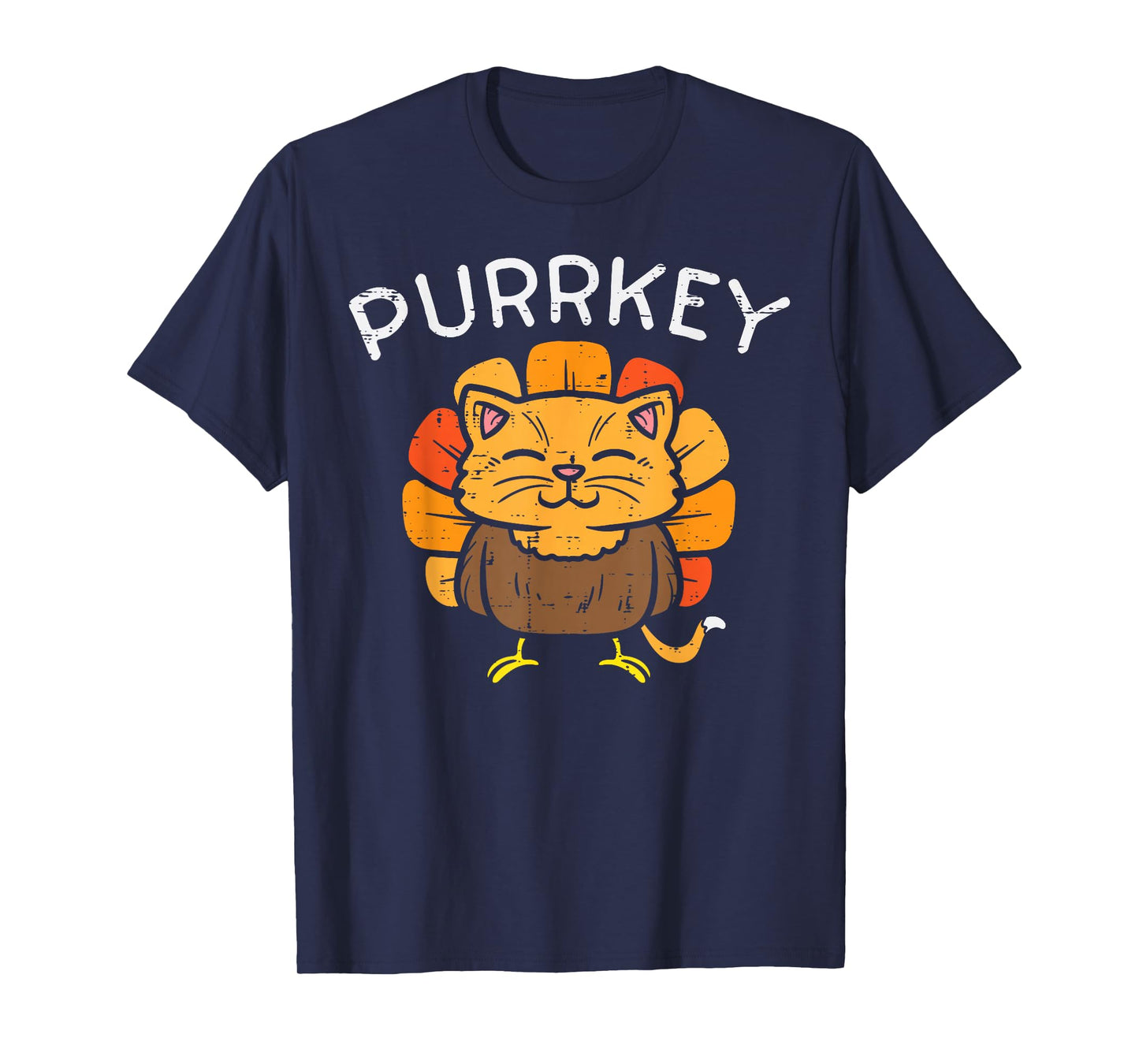 Purrkey Turkey Cat Kitten Funny Thanksgiving Cat Owner Lover T-Shirt