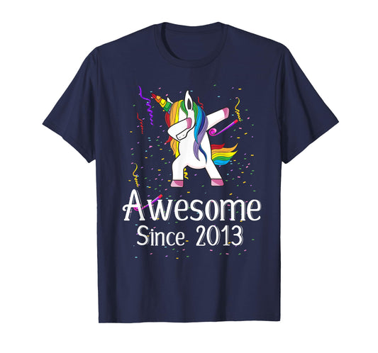9th Birthday Unicorn Dabbing T-Shirt - Awesome Since 2013 T-Shirt