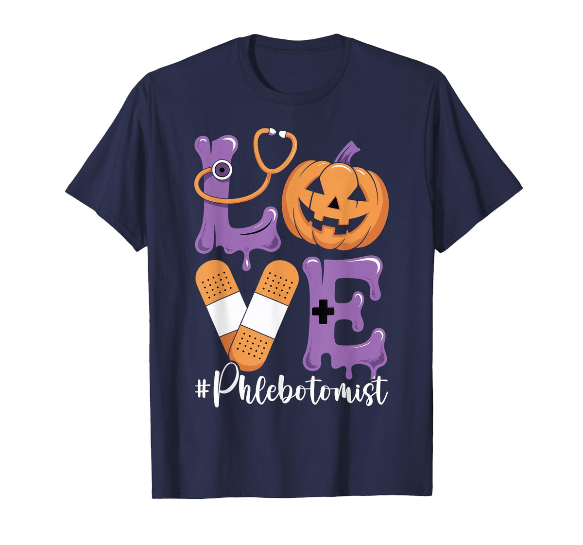 Love Phlebotomist Nurse Pumpkin Spooky Halloween T-Shirt