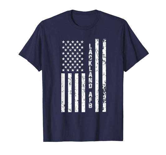 Lackland AFB United States Distressed US Flag T-Shirt
