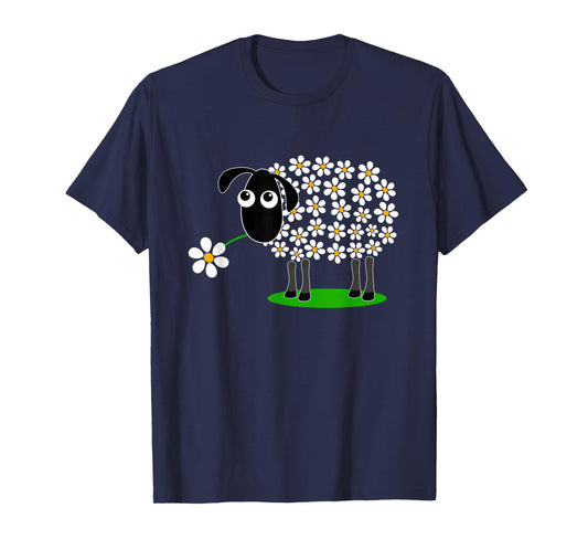 Cute sheep with flower wool t-shirt for girls and mum T-Shirt