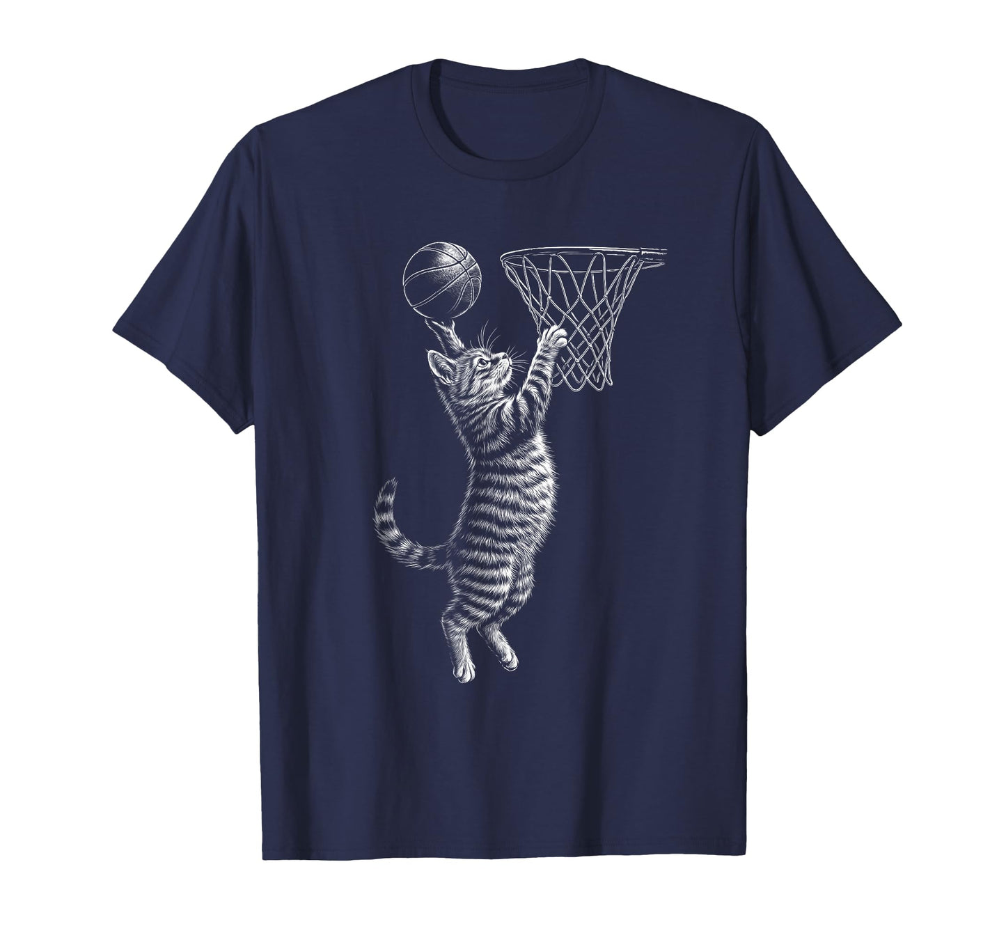 Cat Dunking - Basketball Player Fan Basketball Coach Men Women Kids T-Shirt