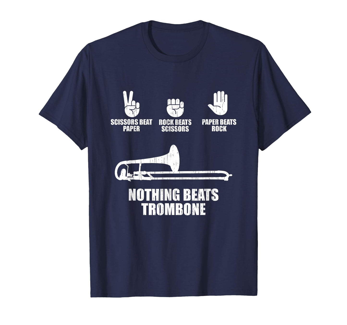 Rock Paper Scissors Marching Band Shirt Funny Trombone Lover T-Shirt