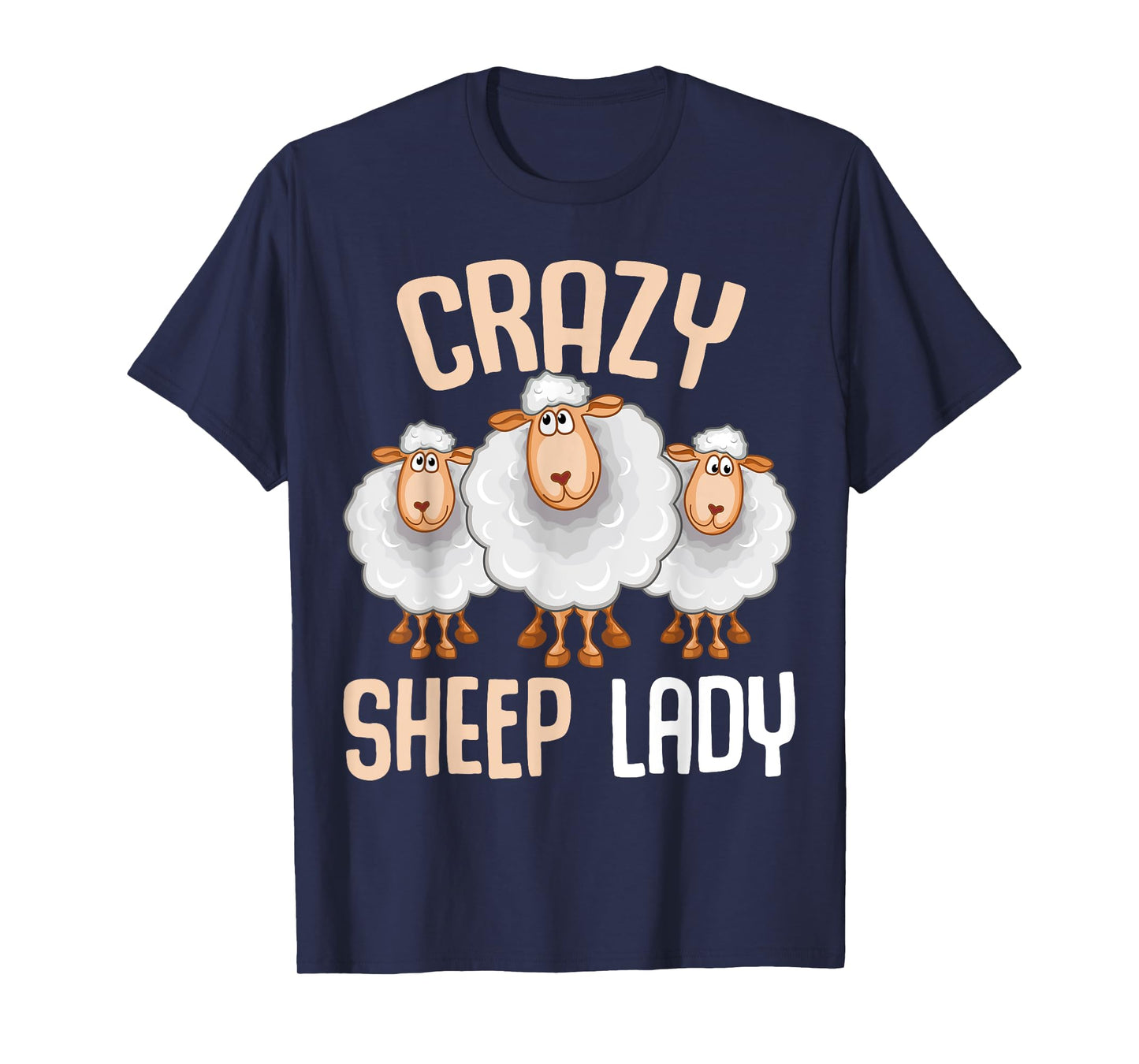 Crazy Sheep Lady Farmers Sheep Lover Women T-Shirt