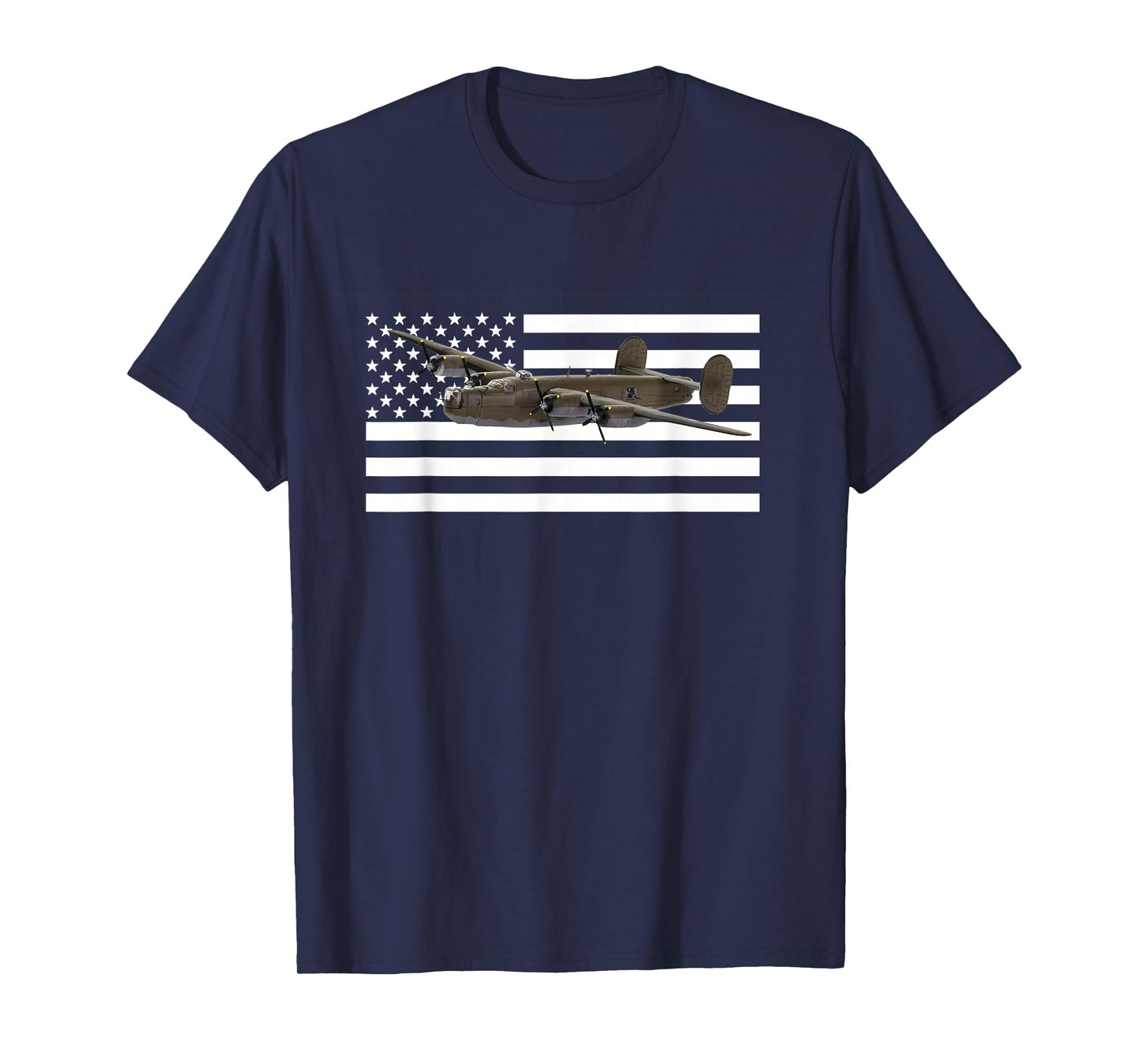 B-24 Liberator B24 Bomber US American Flag T-Shirt