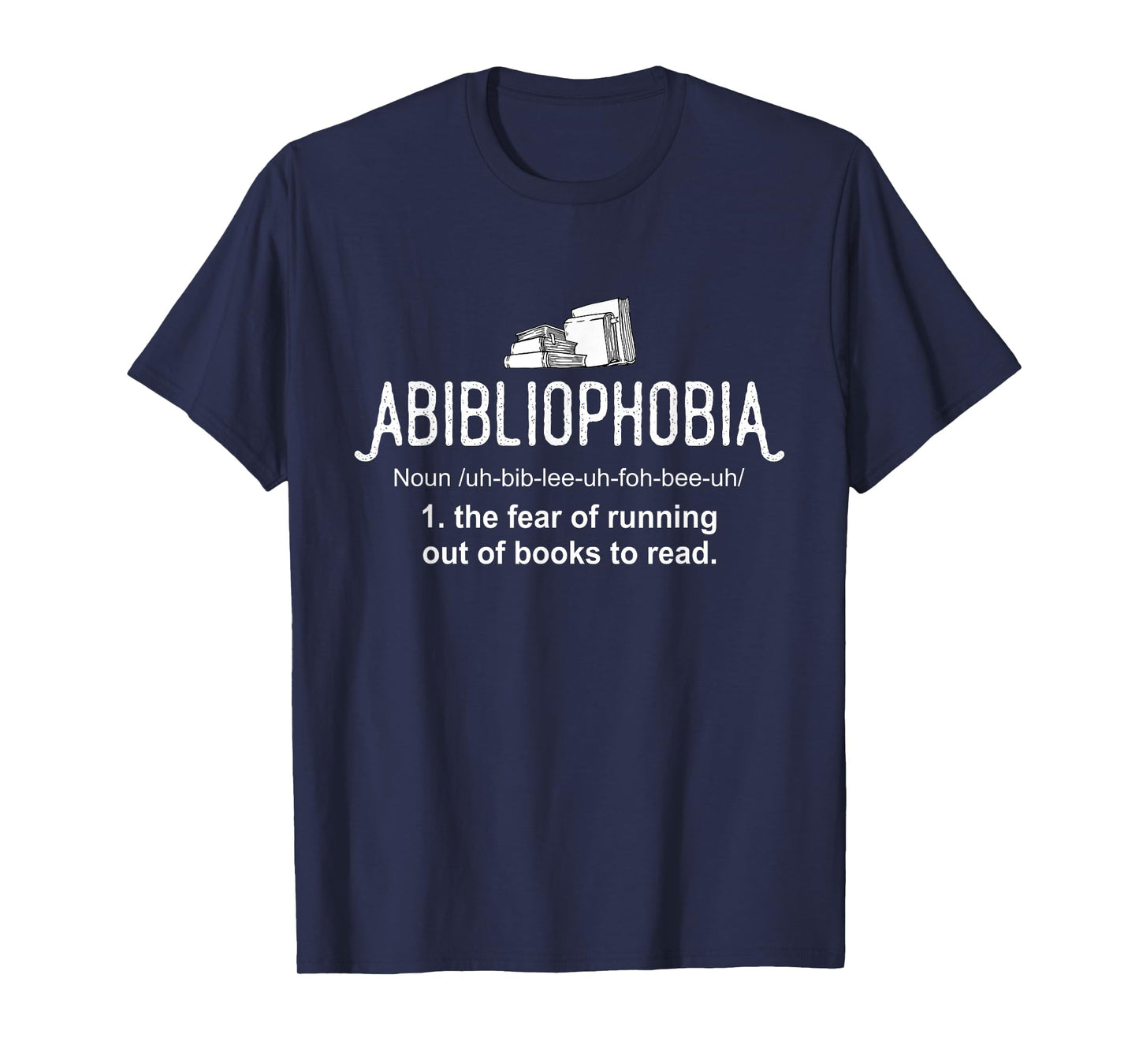 Abibliophobia Definition Librarian Reading Books Lover T-Shirt