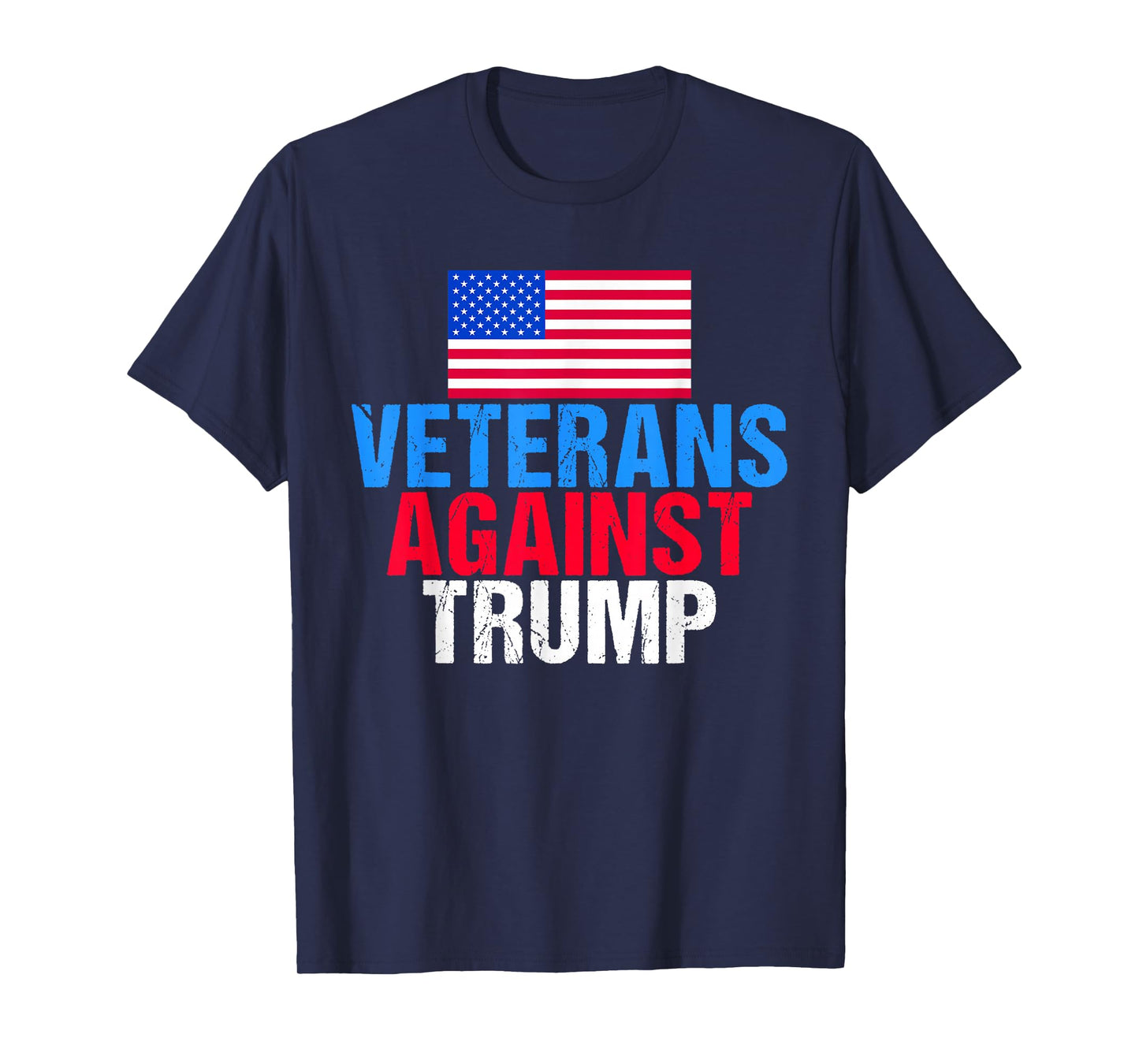 Veterans Against Trump American Flag Vintage Patriot Saying T-Shirt