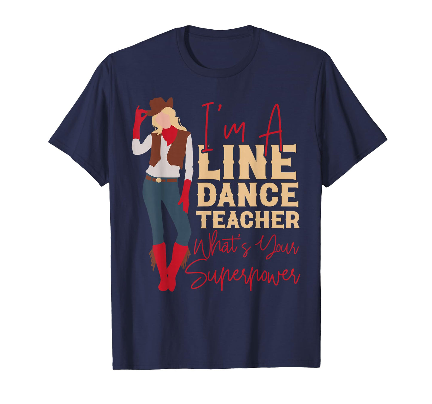 Country Line Dance Dancer HS0 Unisex-Adults White T-Shirt Small