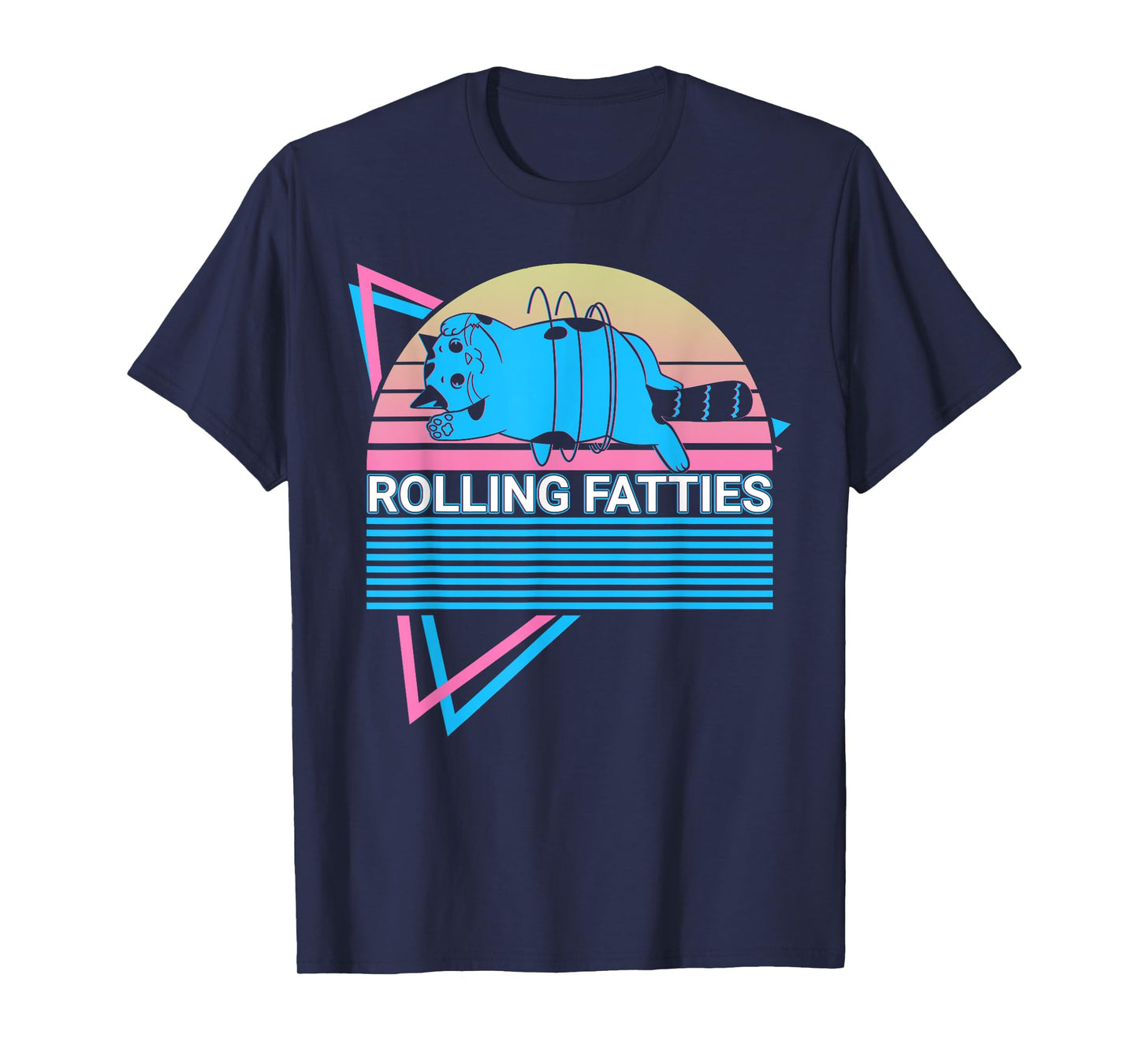 Rolling Fatties Funny Cat Retro T-Shirt