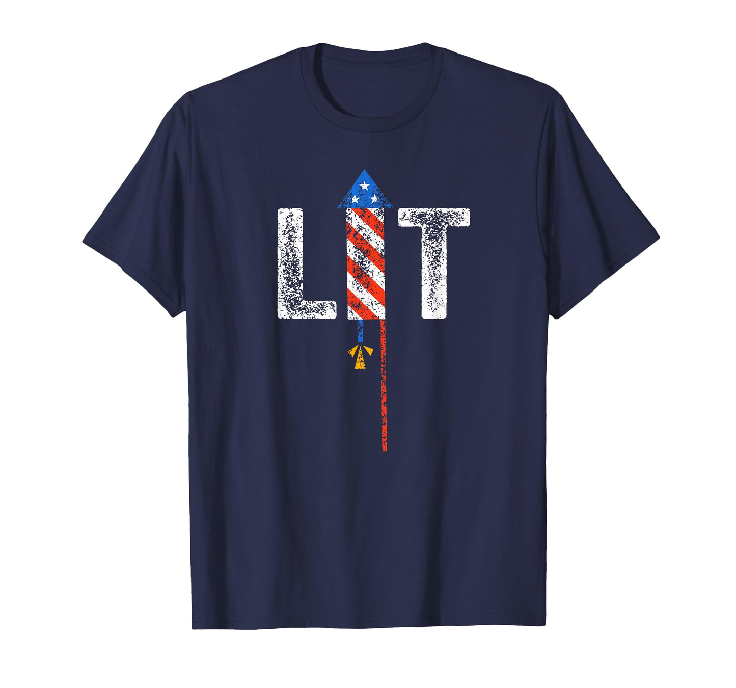 Lit 4th of July Patriotic American Fireworks USA Fourth T-Shirt