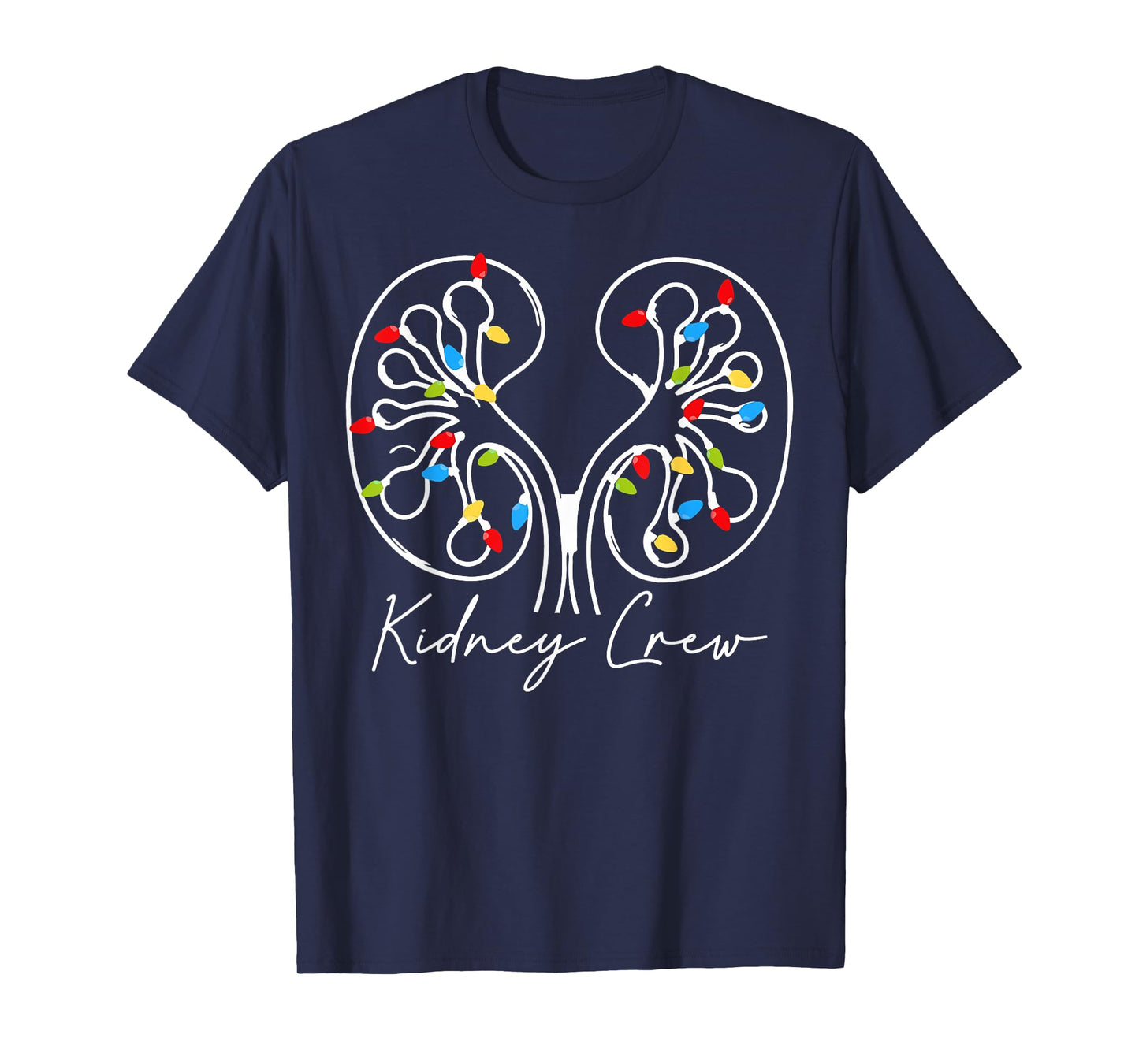 Christmas Lights Kidney Crew Dialysis Nurse Nephrology Squad T-Shirt