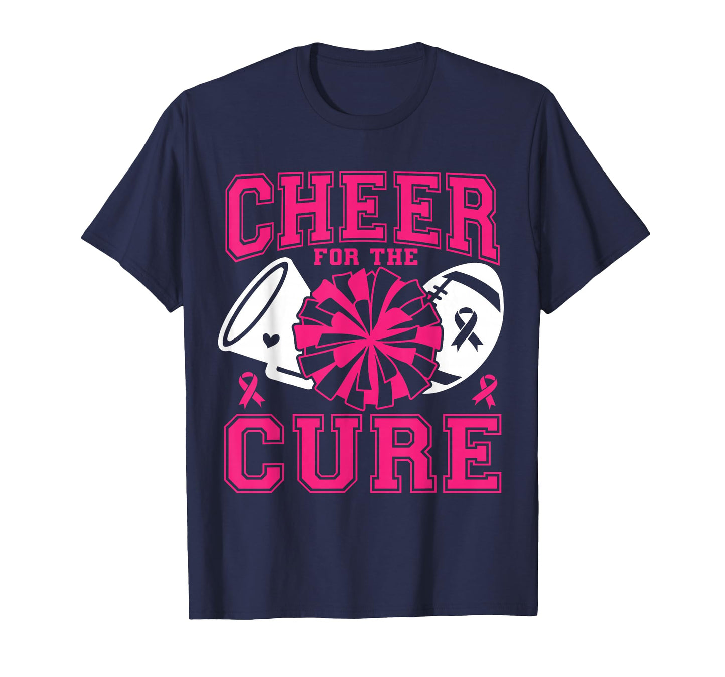 Cheer For The Cure Breast Cancer Awareness Pink Ribbon T-Shirt