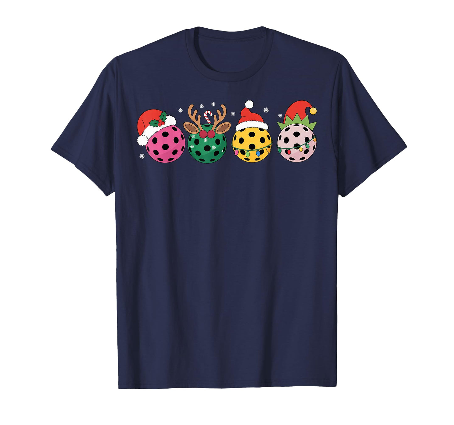 Christmas Pickleball Player Xmas Lights Reindeer ELF Women T-Shirt
