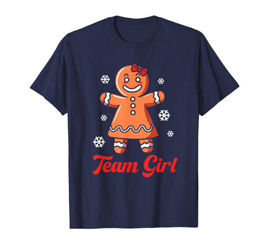 Christmas Gingerbread Team Girl Gender Reveal T-Shirt